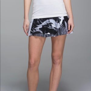 lululemon athletica Hit Your Stride Black & White Marbled Tennis Skort.